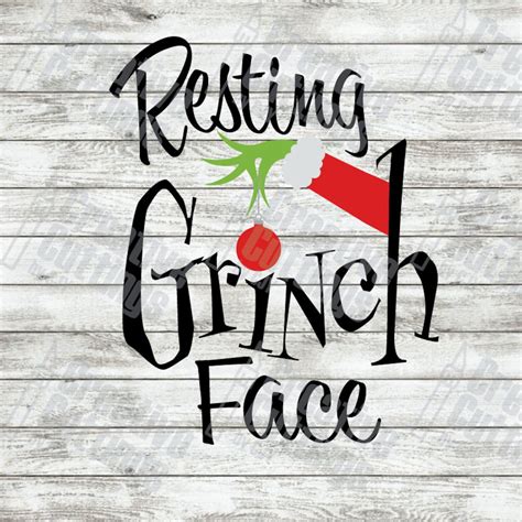 Resting Grinch Face Christmas SVG For Vinyl Or HTV SVG Cut Etsy