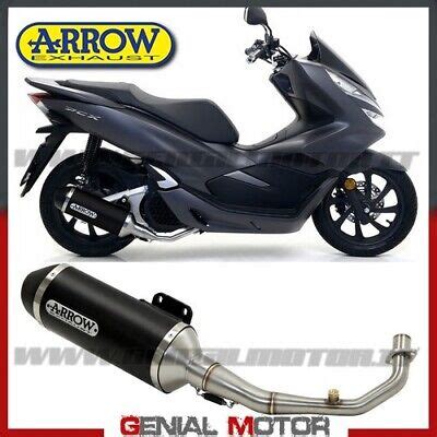 Komplett Auspuff Arrow Urban Aluminium Schwarz Schwarz Honda Pcx 125