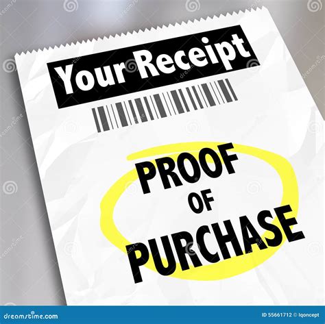 Proof Of Purchase Your Receipt Buying Products Store Barcode Stock