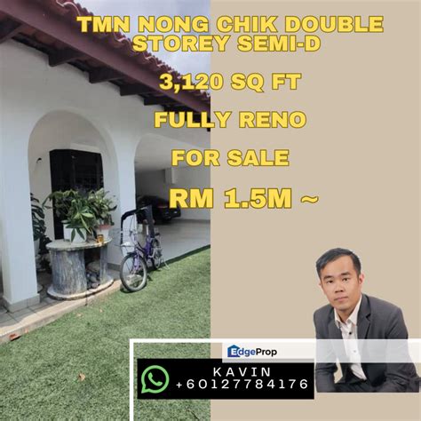 Taman Nong Chik Double Storey Semi Detached Fully Reno Unit For Sale