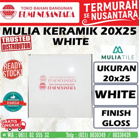 Jual Mulia Keramik X Putih Brilliant White Polos Gloss Lantai