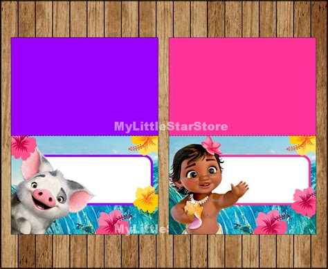 Moana Food Labels Printable Moana Food Tent Cards Moana Etsy