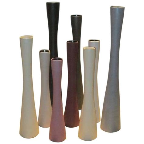 Tall Thin Fine Ceramic Vases, Italy, Contemporary at 1stDibs