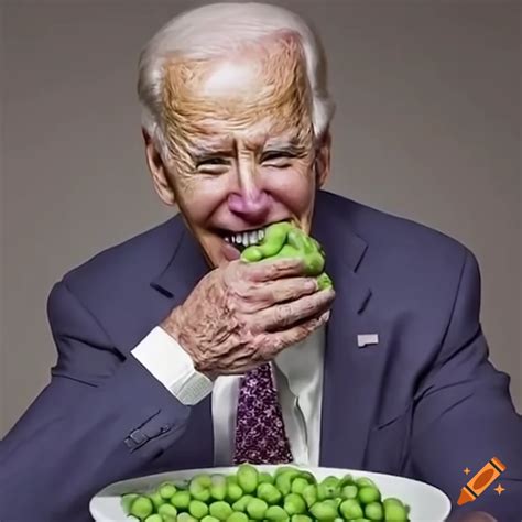 Joe Biden Eating Peas Off A Plate On Craiyon