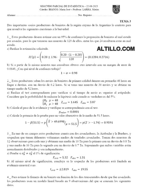 Parcial B Estad Stica Bianco Cs Econ Micas Uba