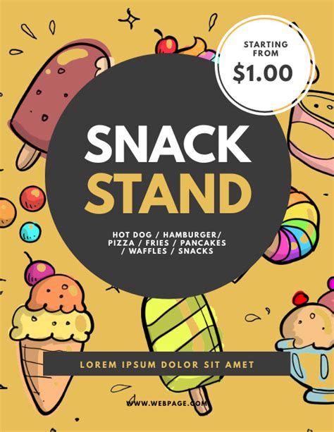 Snack Fast Food Stand Flyer Template Postermywall