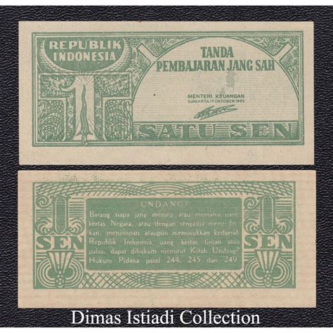 Jual Uang Kuno 1 Sen 1945 Seri ORI Shopee Indonesia