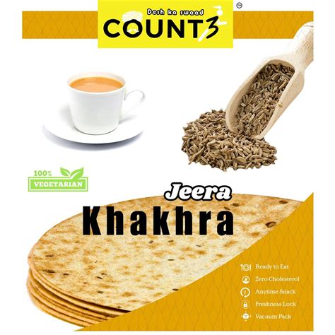 Count3 JEERA Khakhra 6 Months Packaging Size 200 Gms At 75 Unit In