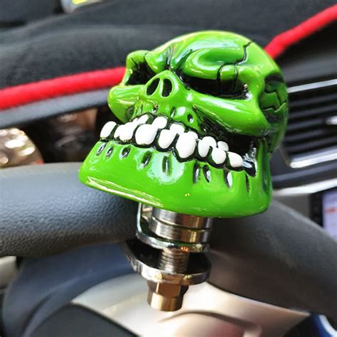 Universal Steering Wheel Spinner Knob Adjustable Skull Head Hand