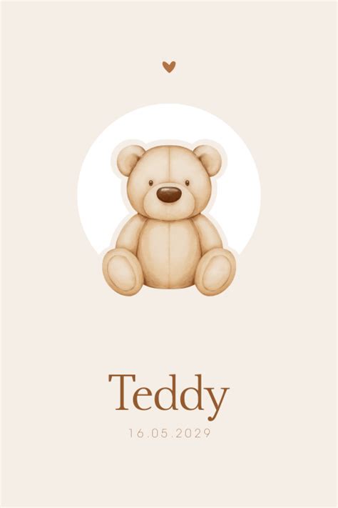 Uniek Nude Floral Geboortekaartje Voor Een Meisje Met Uitsnede Hart