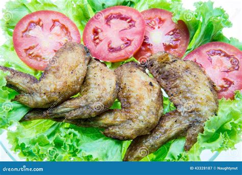 Heap Fried On A Grill Of Chicken Wings Stock Image Image Of Celery