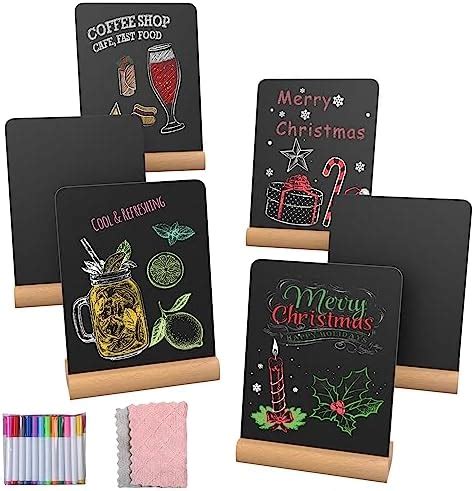 SUTINE Chalkboard Signs 4Pack 8 6 X11 Inch Tabletop Chalk Board Sign