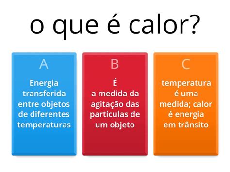 Temperatura é Calor Quiz