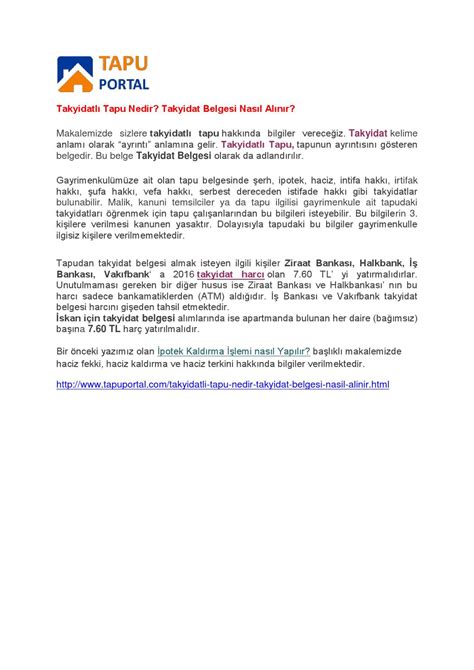 Takyidatli Tapu Nedir Takyidat Belgesi Nasıl Alınır by Tapu Portal Issuu