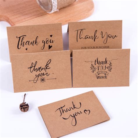 【10pcs】retro Kraft Paper Greeting Card Simple Blessing Folding Card