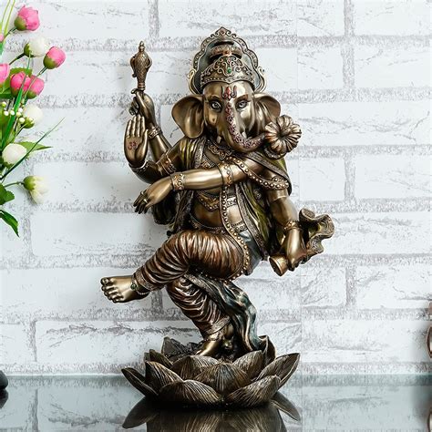 Buy Mukundra Art N Craft Ft Large Ganesha Dance On Lotus Flower Idol