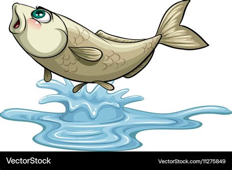 Fish Jumping Out On Water Surface Royalty Free Vector Image