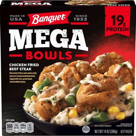 Banquet Mega Bowls Chicken Fried Beef Steak 14 Oz Instacart