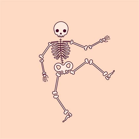 Drawing Of A Funny Skeleton On A Light Background 13186968 Vector Art