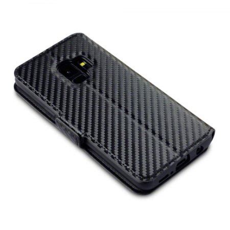 Samsung Galaxy S Leather Style Wallet Case Black Carbon