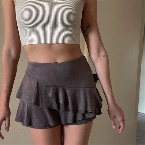 Vintage Suede Mini Skort Gem