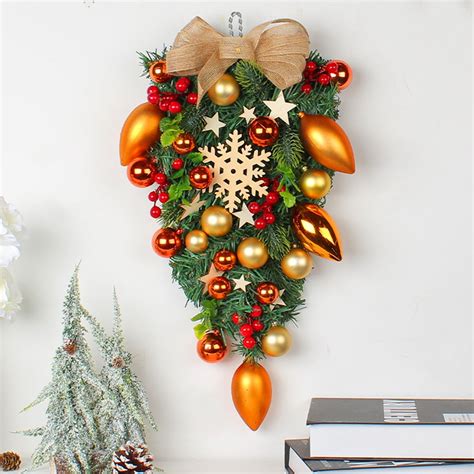 Inch Winter Christmas Teardrop Wreath Artificial Teardrop