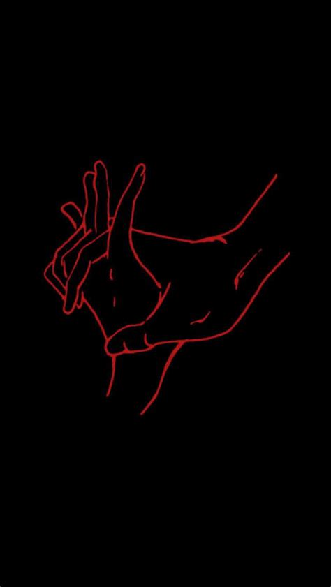 Download Black Red Neon Illustration Holding Hands Wallpaper