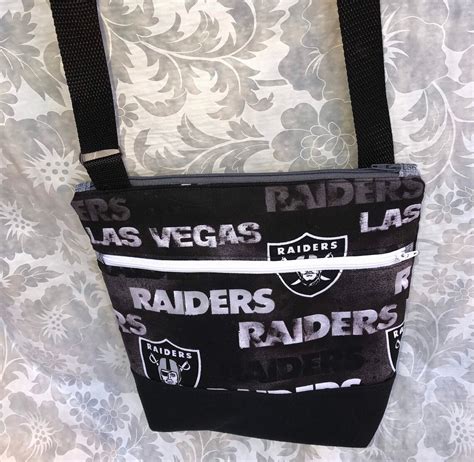 Las Vegas Raiders Crossbody Bagpurse Smokey Black And Grey Etsy