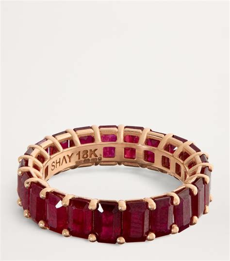 Shay Rose Gold And Ruby Eternity Ring Harrods Uk