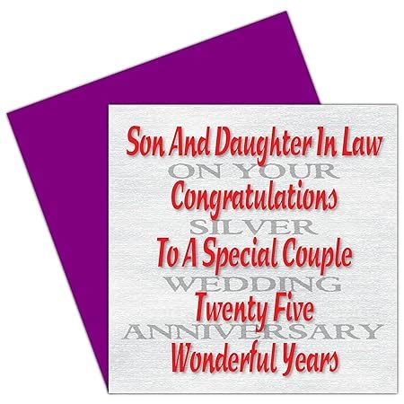 Son Daughter In Law Th Wedding Anniversary Card Silver