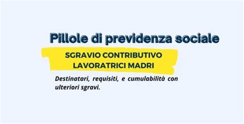 Sgravio Contributivo Lavoratrici Madri Piscaglia