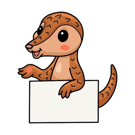 Mignon Petit Dessin Anim De Pangolin Avec Signe Vierge Vecteur Premium