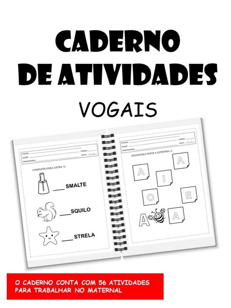 Caligrafia Educação Infantil Caderno Linha Verde Atividades Vogais