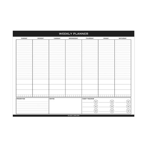 Weekly Desk Planner- A4 - Studio Jomi