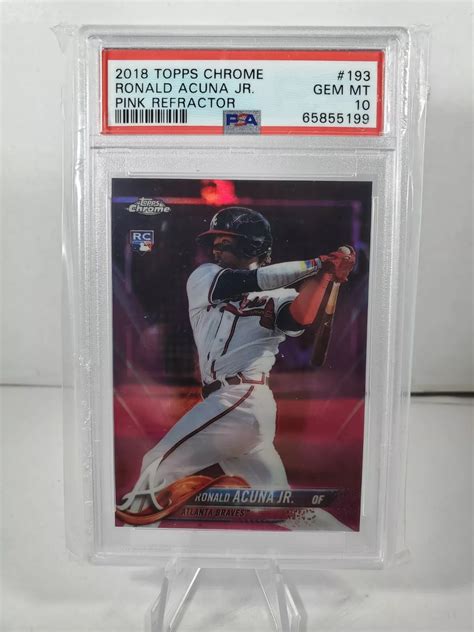 Ronald Acuna Jr 2018 Topps Chrome 193 Pink Refractor PSA 10 Price