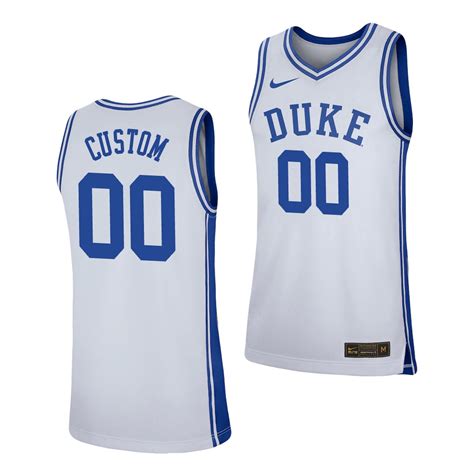 Custom Duke Blue Devils White Basketball Jersey