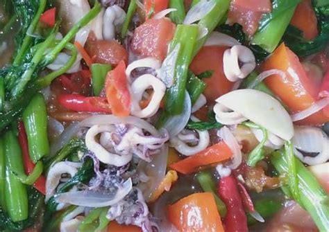 Resep Tumis Kangkung Cumi Saus Tiram Oleh Annabellika Yuliana Pratiwi