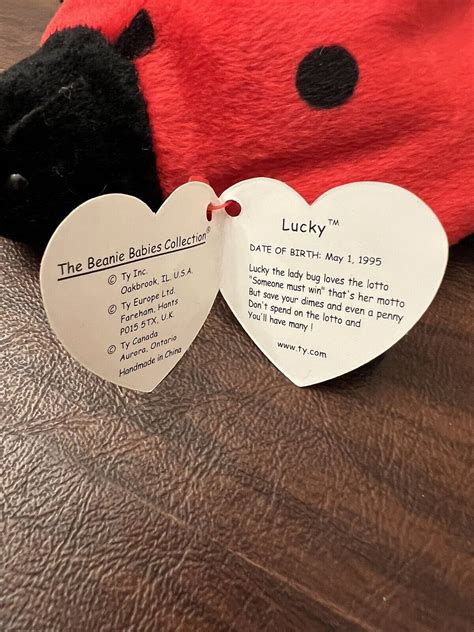 Ty Beanie Baby Lucky the Ladybug Beanbag Plush 1995 with Tag Protector
