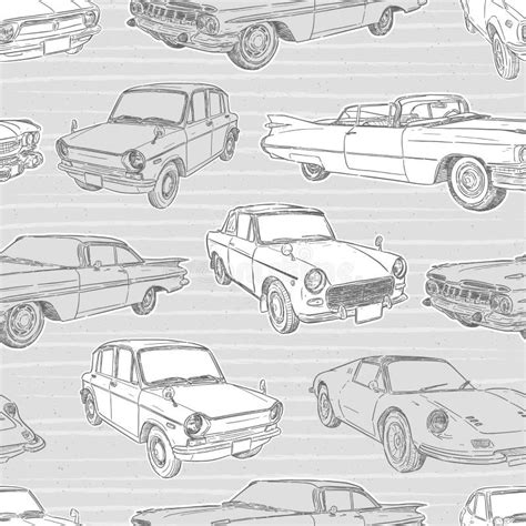 Seamless Pattern With Cars Retro Car Vector Illustration Vector