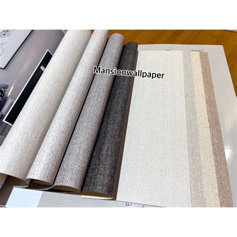 Jual Wallpaper Dinding Polos Premium Tebal Abu Muda Abu Tua Cream Nude Tekstur Linen Vintage