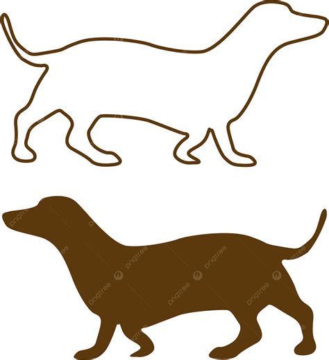 Dibujo De Silueta De Perro Salchicha Marrón Aislado Png Dibujos