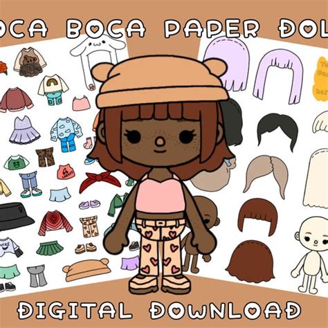 Printable Toca Boca Paper Dolls and Clothes / Dress up Doll / - Etsy