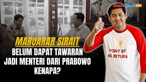 Maruarar Sirait Belum Dapat Tawaran Jadi Menteri Dari Prabowo YouTube