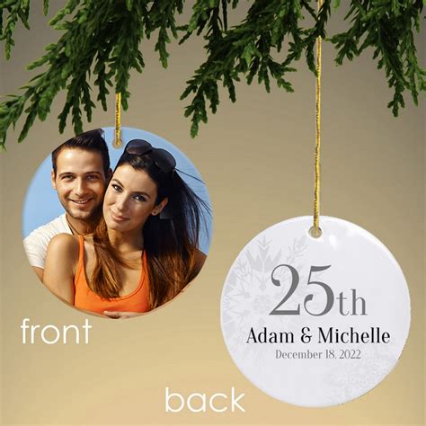 Personalized 25th Anniversary Photo Ornament