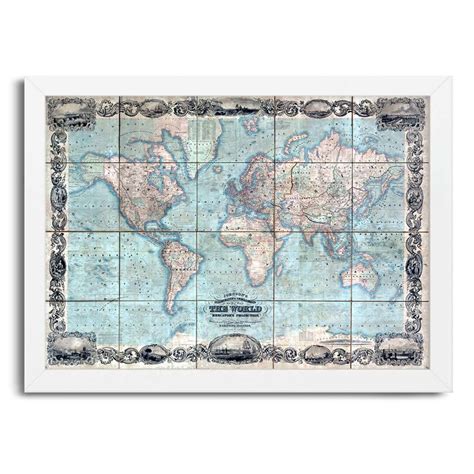 Quadro Decorativo Mapa Mundi Antigo C D G X Cm No Elo G