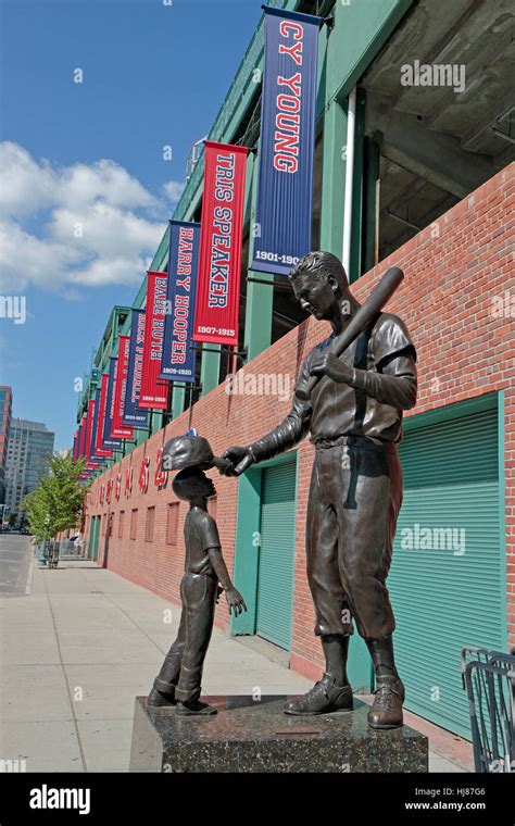 Statue Of Ted Williams Outside Fenway Park Home Of The Boston Red Sox