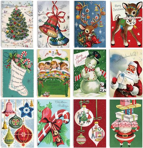 Anydesign Pack Christmas Holiday Greeting Cards Assortment Vintage