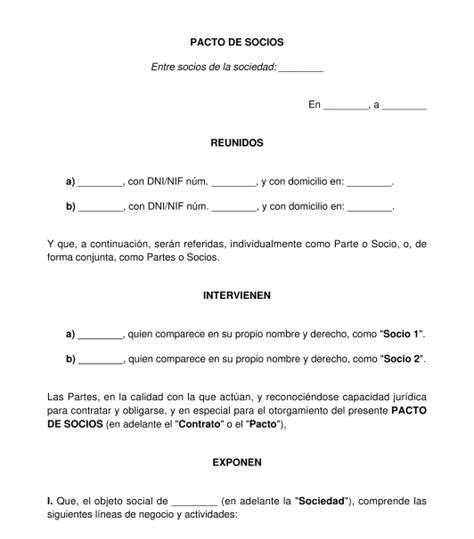 Introducir Imagen Modelo Acuerdo De Voluntades Entre Socios