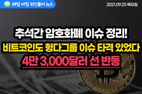 노기자의 잠든사이에 일어난 일 비트코인 헝다 이슈 극복하나···4만 3000달러 선 반등 네이트 뉴스