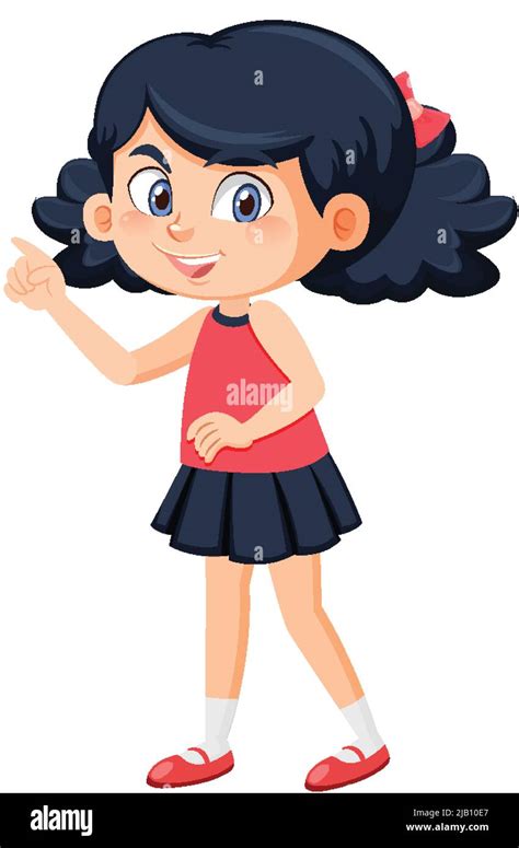 Cute Girl With Curly Hair Cartoon Illustration Stock Vector Image And Art Alamy